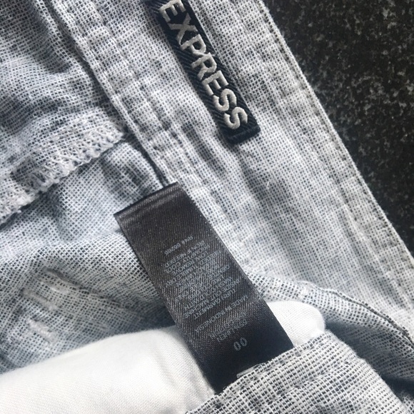 Express linen black,white, gray shorts w buttons - Picture 3 of 3